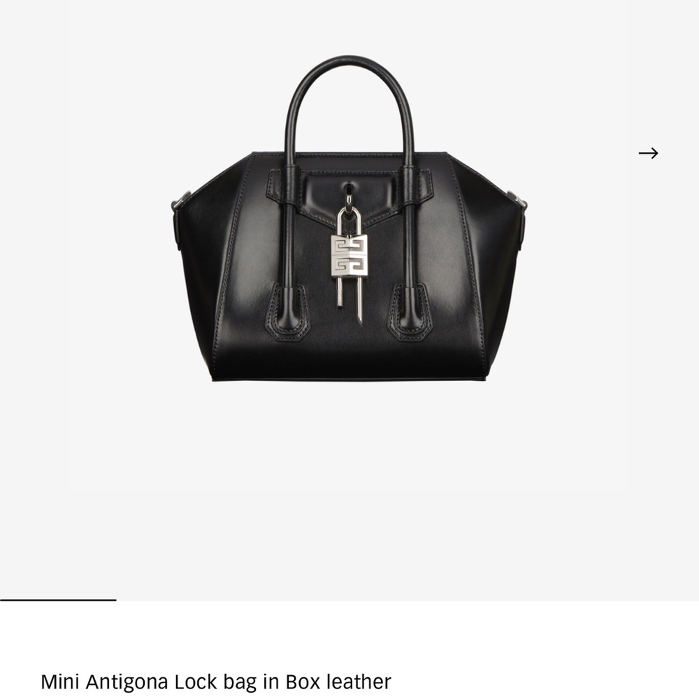 Black Leather Mini Antigona Lock Bag